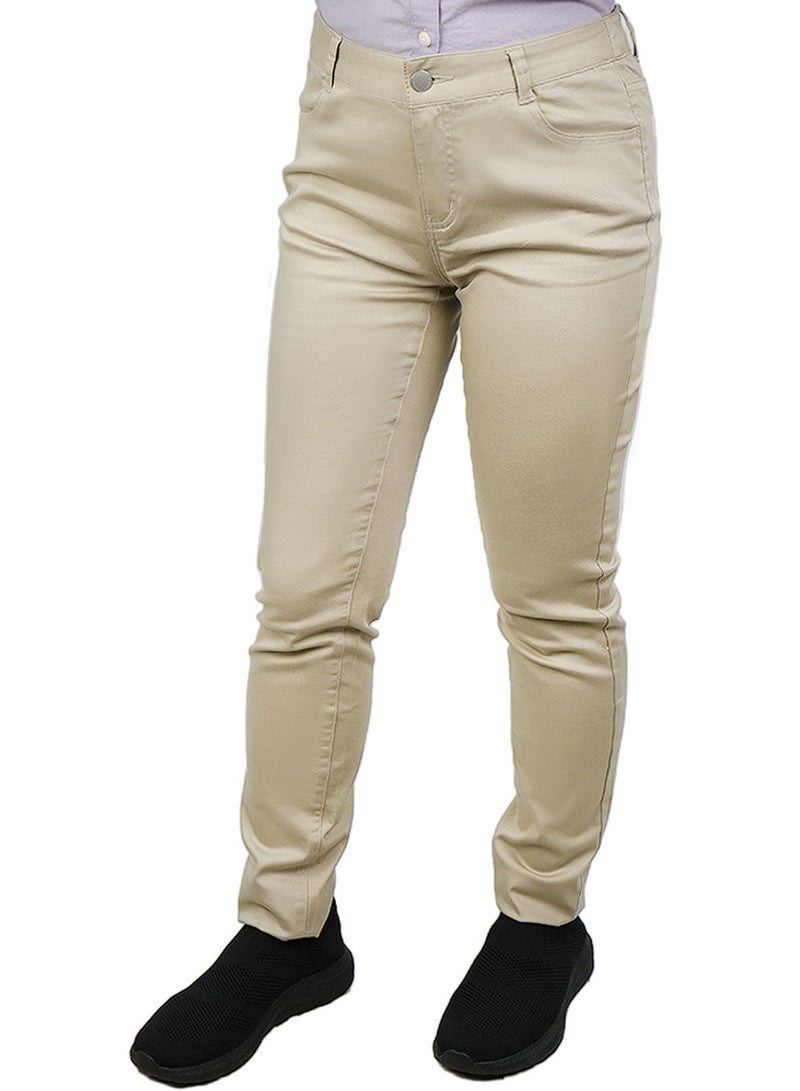 GIORDANO Women’s Mid-Rise Slim Tapered Stretch Twill Pants - Image 1